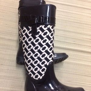 Diane von Furstenberg Whitney Rainboots Size 7 Black EUC
